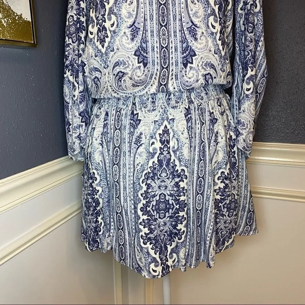 Alice + Olivia Jolene Cold Shoulder Smocked Dress